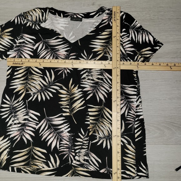 J JILL M Hawaiian Print Floral Short Sleeve Summer Beach Comfort Casual Blouse - Picture 8 of 8